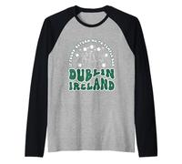 St. Patricks Day Irish Party Dublin Ireland Retro Groovy Raglan Baseball Tee