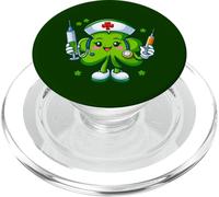 St Patrick's Day Irish Shamrock Nurse Scrub Top Women Nurse PopSockets PopGrip for MagSafe