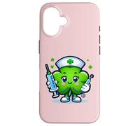St Patrick's Day Irish Shamrock Nurse Scrub Top Women Nurses Case for iPhone 16