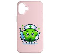 St Patrick's Day Irish Shamrock Nurse Scrub Top Women Nurses Case for iPhone 16 Plus
