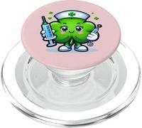 St Patrick's Day Irish Shamrock Nurse Scrub Top Women Nurses PopSockets PopGrip for MagSafe