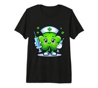 St Patrick's Day Irish Shamrock Nurse Scrub Top Women Nurses Premium T-Shirt