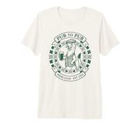 St. Patrick's Day Irish Stoat Pub to Pub Wildlife Clover Premium T-Shirt