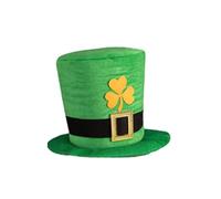 St. Patrick's Day Irish Top Hat - Party & Performance Costume Hat, Leprechaun Style with Shamrock Print, Breathable Polyester, Great for Celebrations, Pub Events & Cosplay, One Size Fits Most#Z