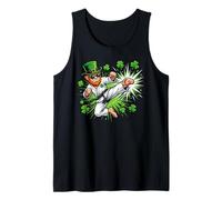 St Patricks Day Karate Leprechaun Martial Arts Kick Fighter Tank Top