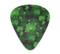 St Patricks Day Leaves Guitar Picks 12 Pack Set Guitar Gift for Bass Picks Acoustic Guitars Plectrums with Clear Storage Box