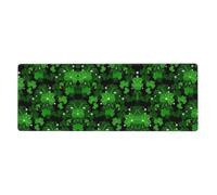 St Patricks Day Leaves Keyboard and Mouse Pad, Extra Large Desk Cover, Spill Resistance Mat for Smooth Tracking