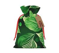 St Patricks Day Leaves Print Large Christmas Gift Bags,Reusable Holiday Bags For Gifts,Drawstrings Burlap Goody Gift Bags