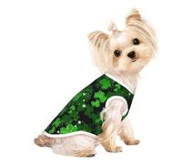 St Patricks Day Leaves Print Lightweight Dog Vest, Cat Sleeveless Shirt, Breathable Mesh Design for Summer Walking and Play