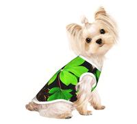 St Patricks Day Leaves Print Lightweight Dog Vest, Cat Sleeveless Shirt, Breathable Mesh Design for Summer Walking and Play