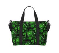St Patricks Day Leaves Print Weekender Bag Sport Gym Bag Women Men Hospital Bag Personal Travel Bag Carryon Bag, Black, One Size, Black, One Size