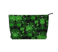 St Patricks Day Leaves Versatile Corduroy Makeup Bag – Toiletry Organizer & Cosmetic Bag – Soft, Durable & Travel-Friendly