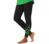 St.Patricks Day Leggings Tummy Control for Women Irish Green Shamrock Soft Compression Colorful Tights Leaves Running Pants Trendy Skimpy Casual Butt Lift Yoga Pants Slimming Fitness Jogging Yoga Pant