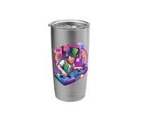 St Patrick's Day Leprechaun DJ Synthwave Music Mixer Stainless Steel Insulated Tumbler