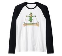 St. Patricks Day Leprechaun Pilates Reformer Machine Yoga Raglan Baseball Tee