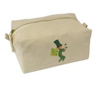'St Patrick's Day Leprechaun with His Flag' Canvas Wash Bag/Makeup Case (CS00042144)