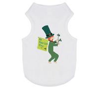'St Patrick's Day Leprechaun With His Flag' Pet Dog/Cat T-Shirt (PT00145258)