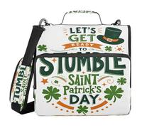 St. Patrick's Day Let's Get Ready to Stumble 1.5 Inch 3 Ringing Organizer Binder with Handle Includes Zip Pocket Document Organizer for Office School