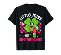 St Patricks day Little Miss Shenanigans Shamrock Girls women T-Shirt