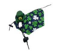 St. Patrick's Day Lizard Costume, Green Shamrock Cloak and Cap, Irish Festival Cosplay Outfit, Small Animal Suit for Lizard, Hamster, Leopard Gecko, 5.92 x 3.14 inches