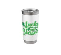 St. Patricks Day Lucky and Blessed Stainless Steel Insulated Tumbler