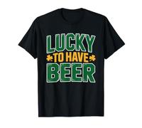 St Patrick's Day Lucky Beer Drinking Funny Shamrock T-Shirt