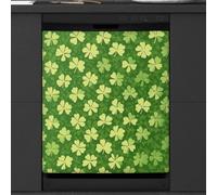 St.patrick's Day Lucky Clover Leaves Dishwasher Magnet Cover Sticker for Kitchen Appliance Decor,Reusable Magnetic Refrigerator Covers Fridge Panel Decal