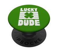 St Patricks Day Lucky Dude Clover Saint Pattys Men Boys Kids PopSockets Adhesive PopGrip