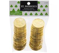 St. Patrick's Day Lucky Gold Shamrock Coins - 48 Pc