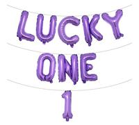 St. Patrick's Day Lucky One 1 First Birthday Decorations for Boys Girls Saint Paddy's Day Theme Irish 1st Bday Foil Balloons Baby Shower March Birthday Party Supplies (LUCKY ONE 1 Purple)