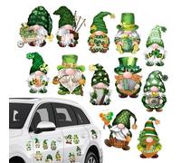 St Patrick's Day Magnets for Refrigerator, St. Patrick's Day Fridge Magnets - Green Magnetic Stickers Patrick Gnome Irish Christmas Garage Magnet - 12x Magnetic Stickers H
