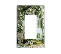 St.Patrick's Day Mason Jar Decorative Light Switch Cover Plate 1 Gang Single Rocker, Spring Farmhouse Rustic Electrical Switchplate, Shamrock Print Electrical Faceplate for Room