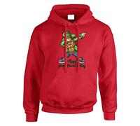 St Patricks Day Mens Hoody Leprechaun Dabbing Irish Beer Pullover Party Christmas Jumper Unisex Gift Hoodie Top Printed Design Red - Large