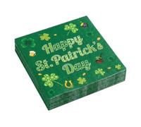 St Patricks Day Napkins,20 Pcs Green Shamrock Serviettes,St Patricks Day Tissue Paper for Party Tablewear,2-Layer Napkins,Premium St PatricksDay Decorations Accessories