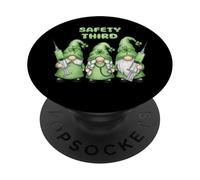 St Patricks Day Nurse Gnomes Safety Third Medical Humor PopSockets Adhesive PopGrip
