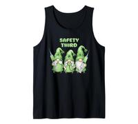 St Patricks Day Nurse Gnomes Safety Third Medical Humor Tank Top