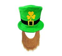 St Patricks Day Outfits Beard Hat St Patricks Day Accessories Leprechaun Hat Irish Hat Scottish Hat St Patricks Day Fancy Dress Green Day Top Hat Party Supplies Green Day Fancy Dress Accessory