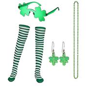 St Patrick's Day Outfits Kids Leprechaun set Girls St Patrick's Day Outfits Striped Knee High Socks Loose School events Green One Size