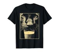 St Patricks Day Panther with Beer Animal Drinking Humor 90s T-Shirt