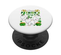 St. Patrick's Day Persian Cats Shamrocks Coins Irish Owner PopSockets Adhesive PopGrip