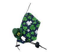 St Patrick's Day Pet Costume - Green Shamrock Pattern Holiday Bandanas And Hat,St Patrick's Day Reptile Costume, Festival Cosplay Accessories For Lizard Hamster Leopard Gecko