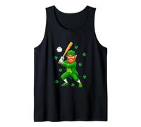 St. Patrick's Day Playing Baseball Matching Funny Player Tank Top