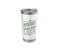 St Patricks Day Potatoes Bring Me Luck Clover Stainless Steel Insulated Tumbler