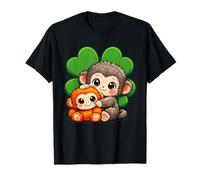 St Patrick's Day Punch The Monkey Cuddling Shamrock T-Shirt