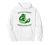 St Patricks Day Raccoon Off To Commit Shenanigans Party Pullover Hoodie