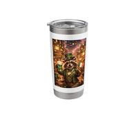 St Patrick's Day Racoon Steampunk Stainless Steel Insulated Tumbler