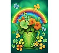 St Patrick's Day Rainbow Flower Formation Wooden Jigsaw Puzzle for Adults Mind Challenge Elegant Home Decor & Thoughtful Gift for Seniors & Elders_300pcs
