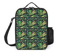 St. Patrick's Day Rainbow Shamrock Lunch Bag Portable Lunch Box Cooler Bags Container Tote Bag for Women Men