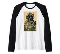 St Patricks Day Ramen Cat Saint Pattys Japan Men Women Kids Raglan Baseball Tee