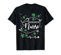 St Patrick's Day Research Nurse Irish Shamrock St Paddy T-Shirt